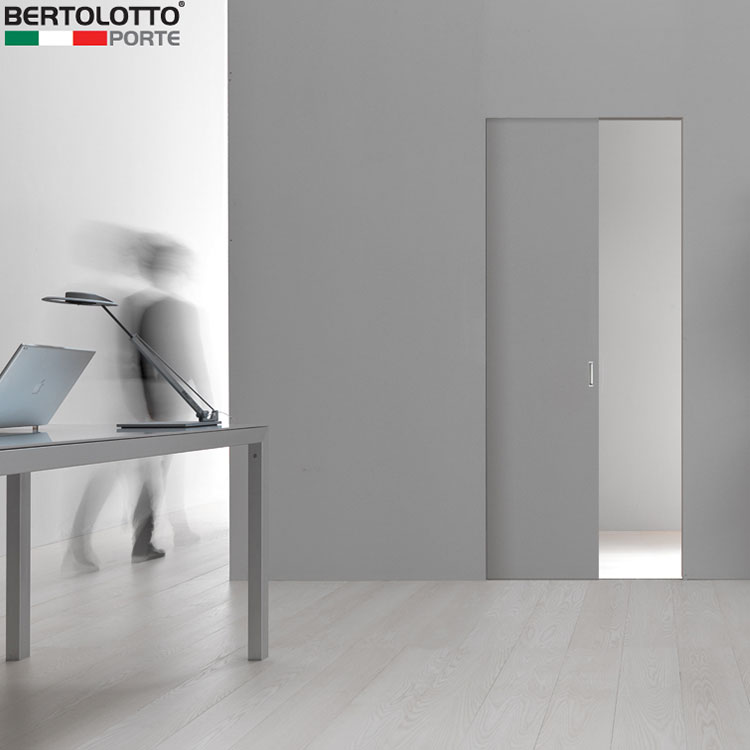 Project Casa. Porte e Serramenti Torino. Porte Interne. Bertolotto Porte Design Walldoor. Scorrevole Walldoor CL verniciabile con premier, unghiata inka