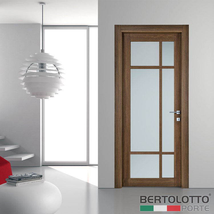 Project Casa. Porte e Serramenti Torino. Porte Interne. Bertolotto Porte Moderne Baltimora New. Porta battente 2043V rovere noce